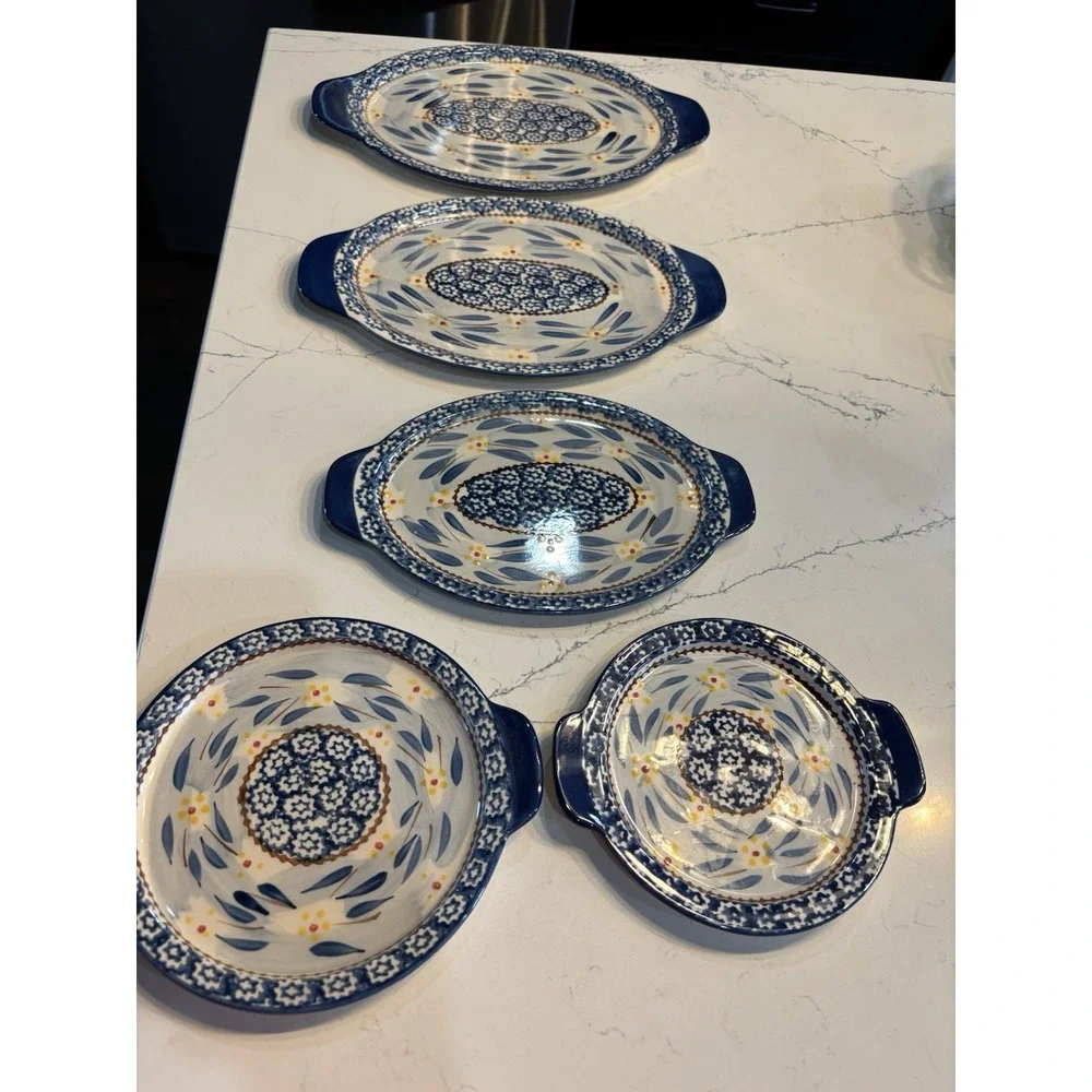 5- Temptations by Tara Old World  Ceramic Oval/Round Serving Platters